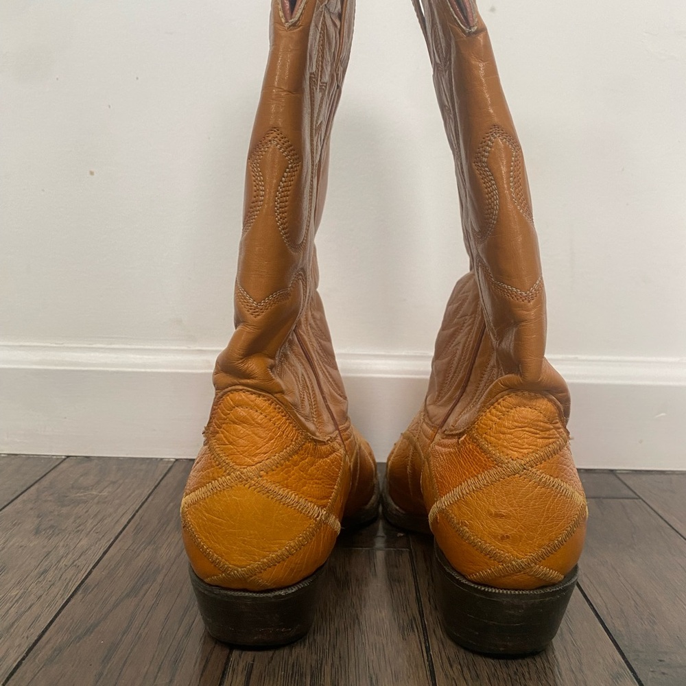 Leather Ostrich Cowgirl Boots - Picture 3 of 7